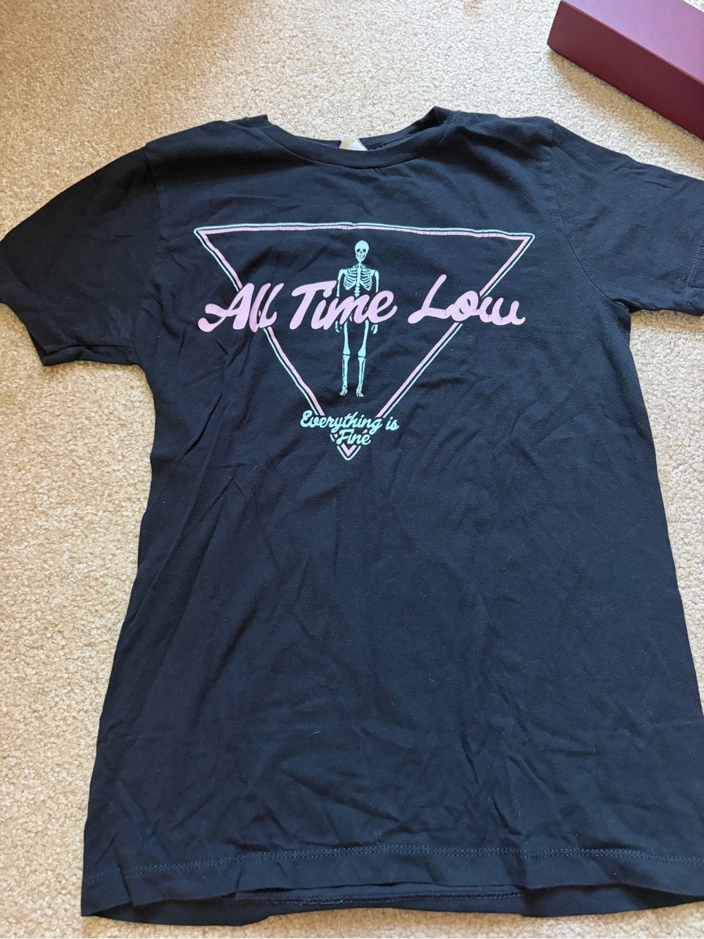 All Time Low Black Graphic Tee with Pink & Mint Print